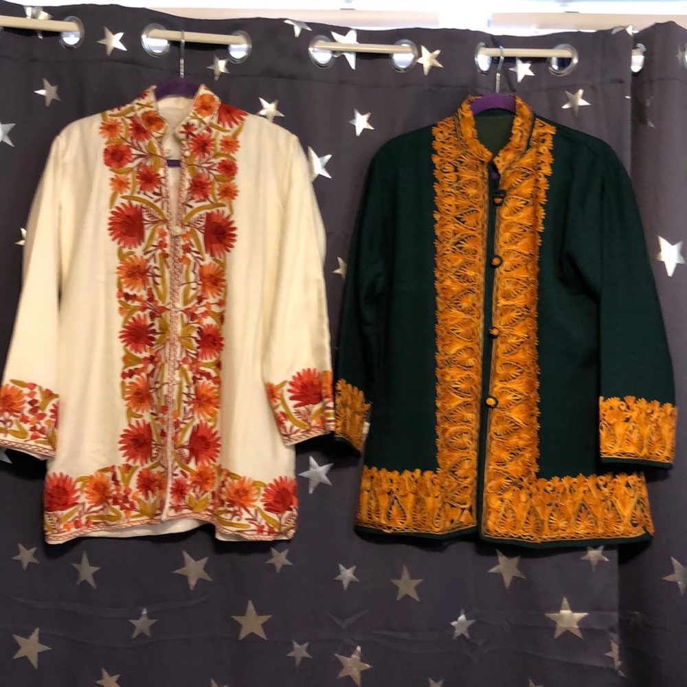 Lovely pair of Indian embroidered jackets.